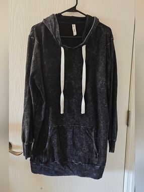 Signature Navy Hooded Top with White Draw Strings Tunic